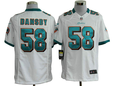 White Nike Game NFL jerseys Miami Dolphins 58 Dansby
